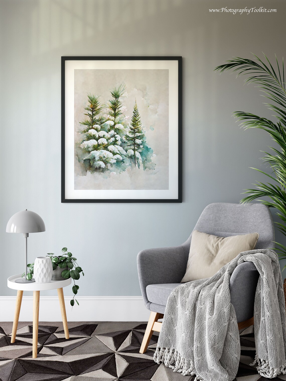 Snowy Trees Winter Landscape Art Print - Image 6