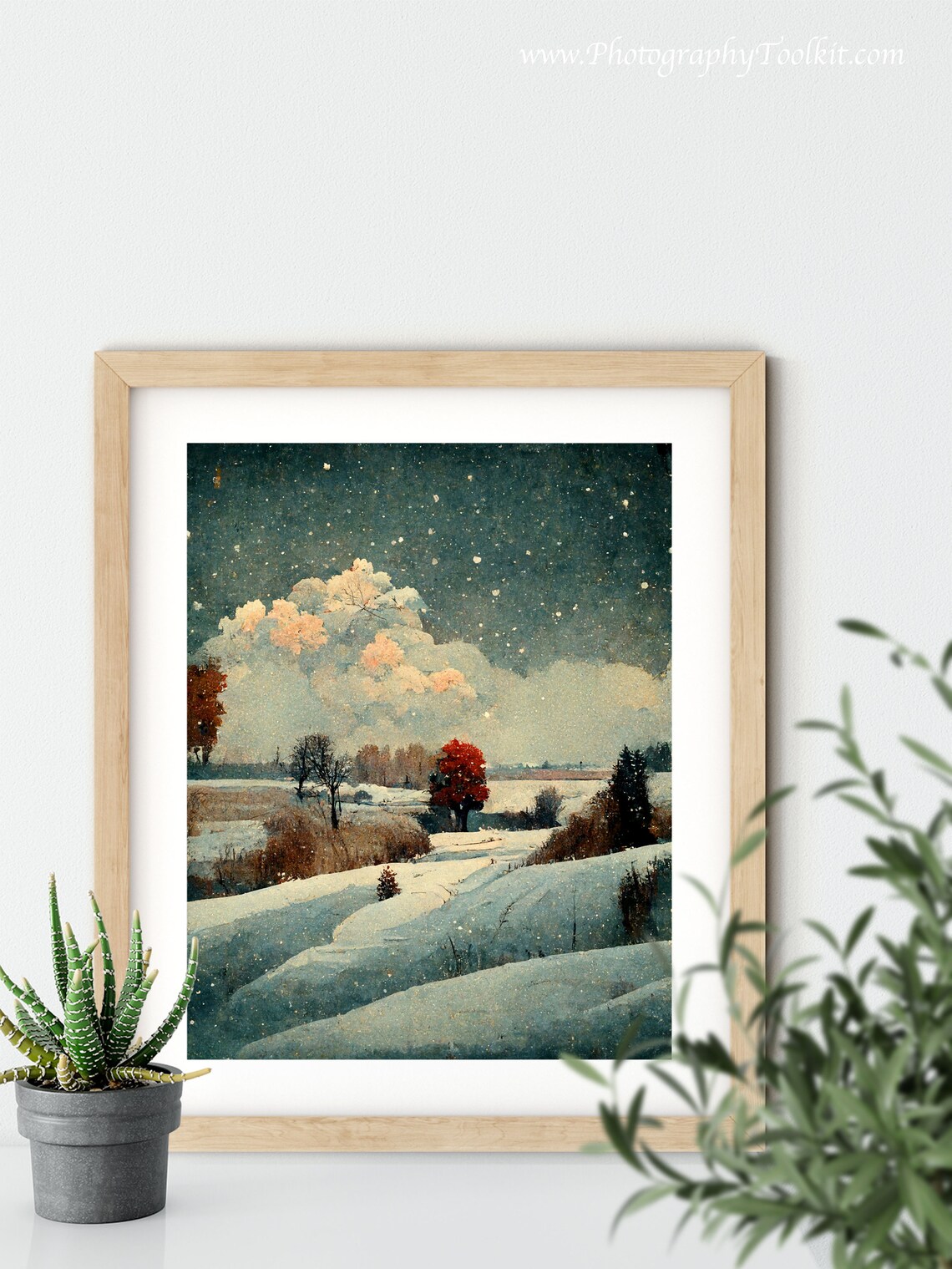 Winter Landscape Watercolor Forest Art Print - Image 5