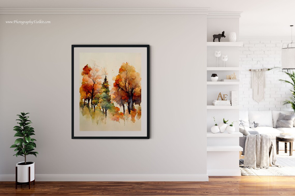 Autumn Landscape Vintage Style Wall Art Print - Image 4