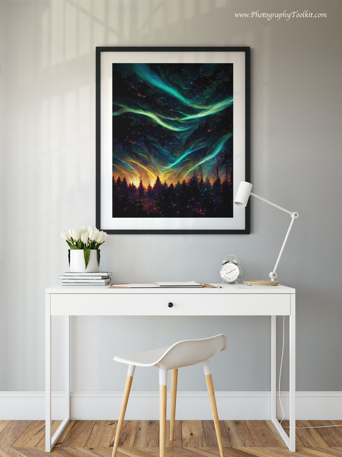 Aurora Borealis Art Print, Northern Lights Night Sky - Image 2