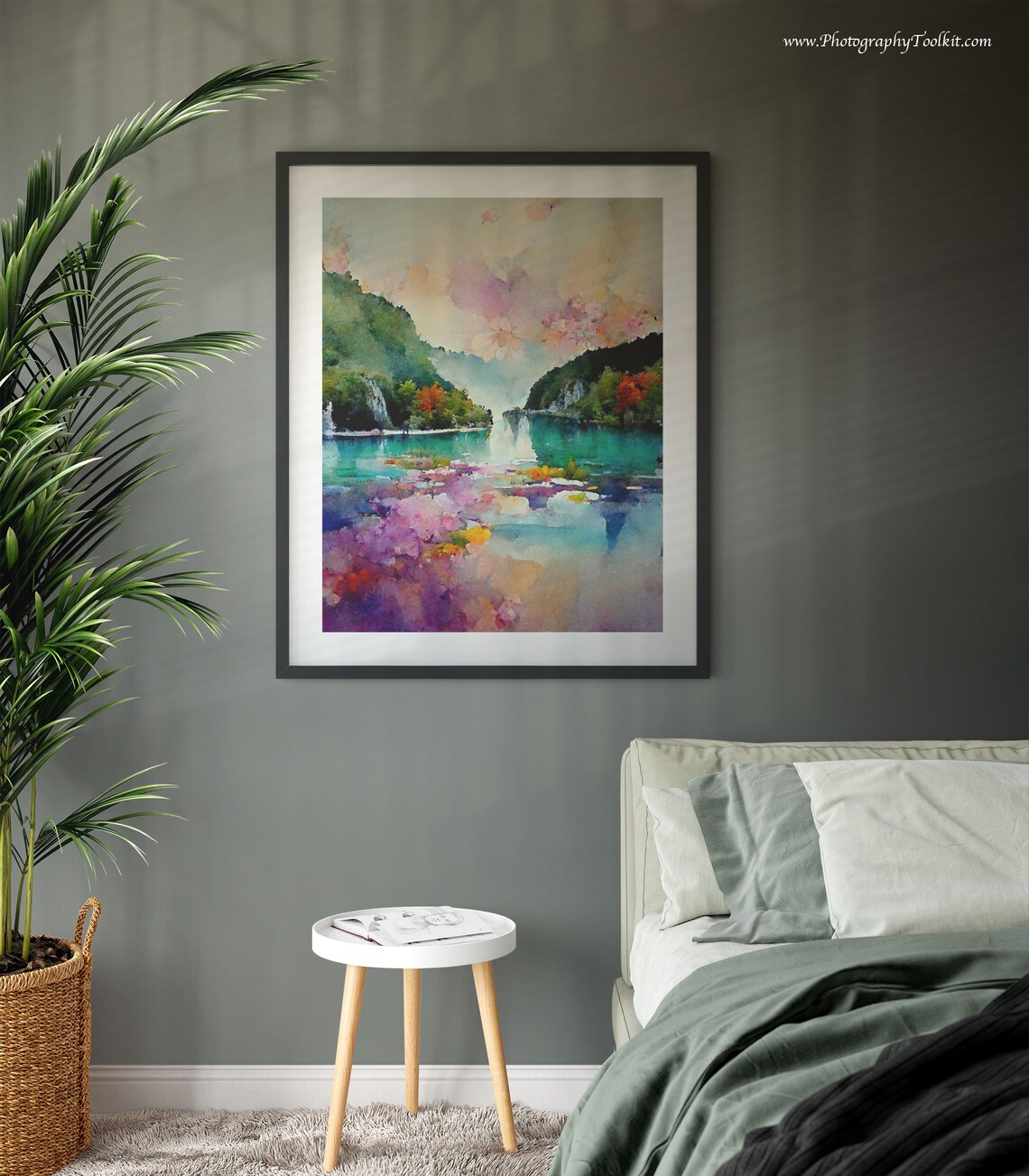 Plitvice Lakes National Park Travel Poster, Neutral Landscape - Image 3