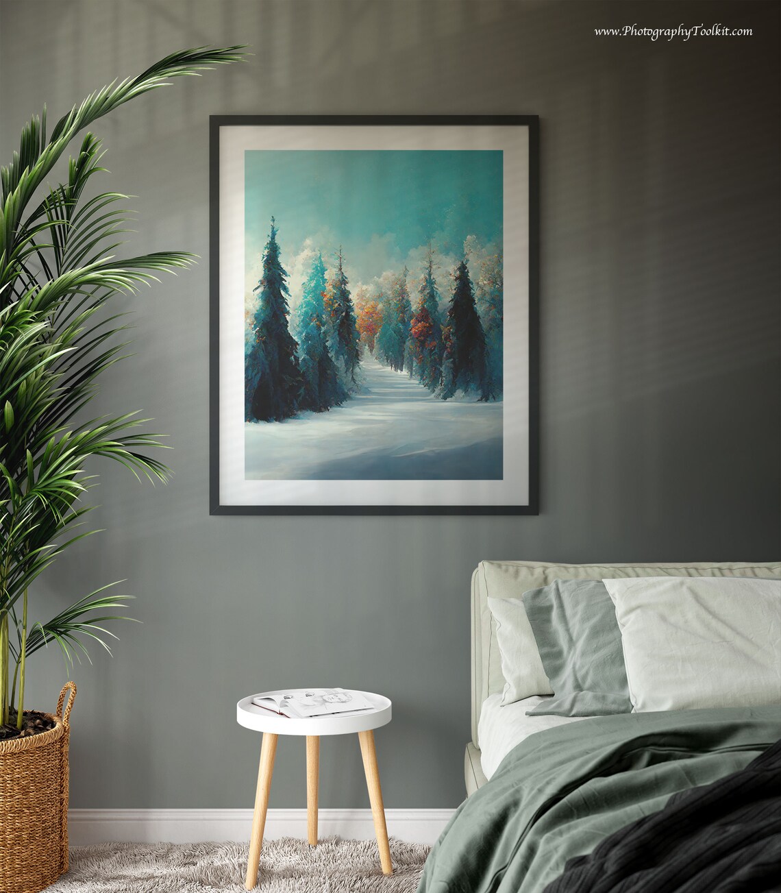 Forest Winter Landscape Watercolor Art Print - Image 3