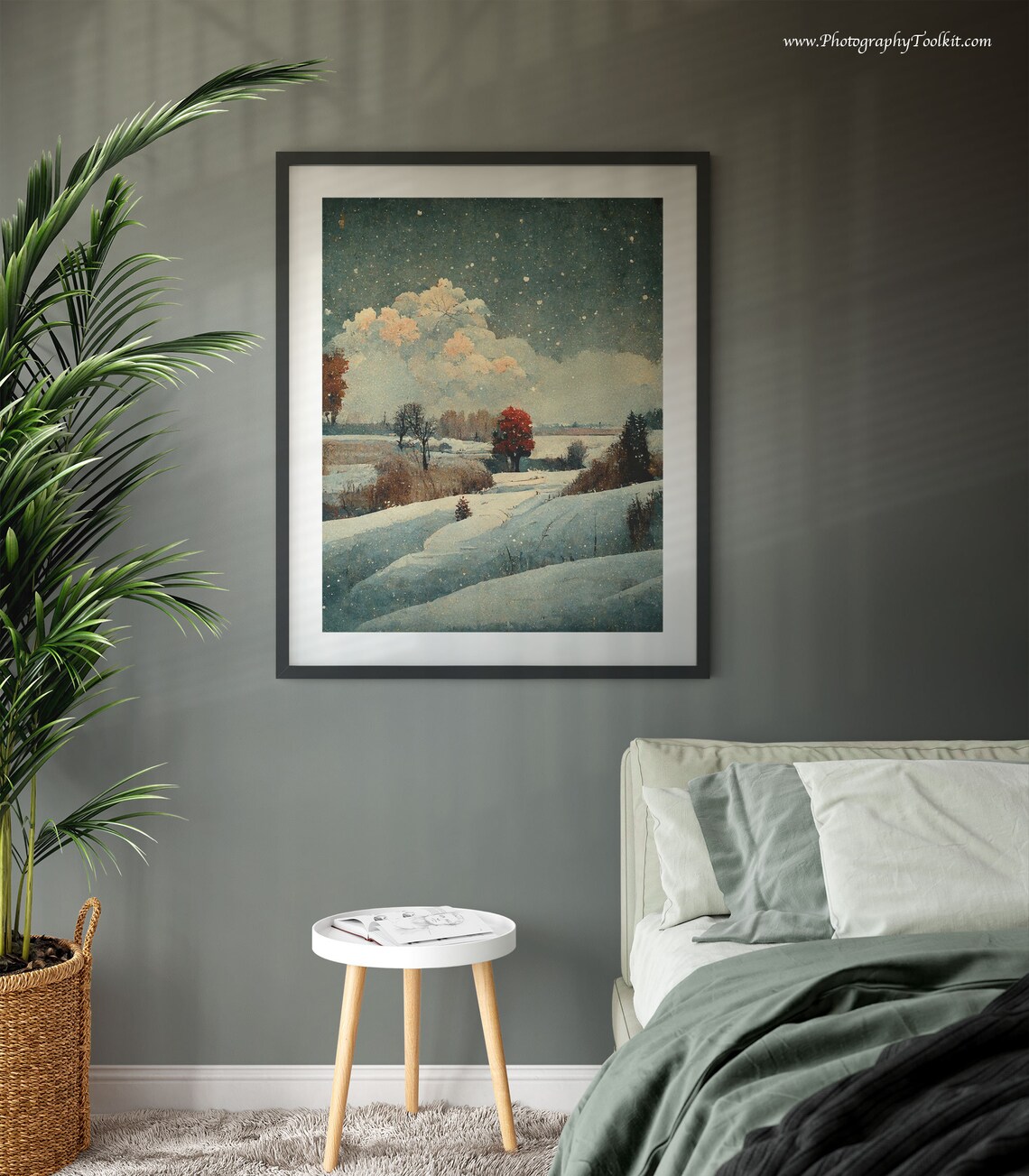 Winter Landscape Watercolor Forest Art Print - Image 3