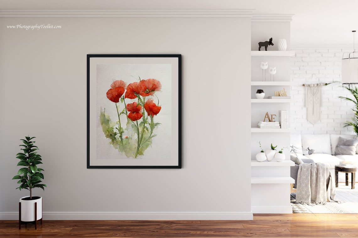 Red Poppies Print Poppy Flowers Art Poppies Watercolor Abstract Poppy Poppy Wall Art Farmhouse Wall Decor Poppy Painting Red Flowers - Image 4