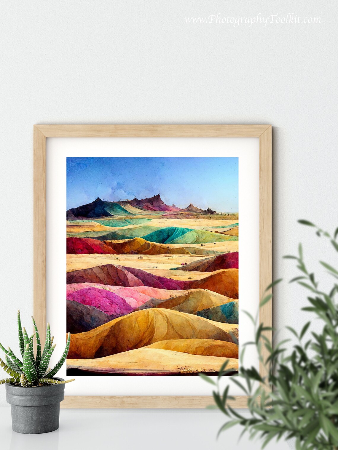Painted Desert Rainbow Badlands Hills Scenic Watercolor Poster - Image 5