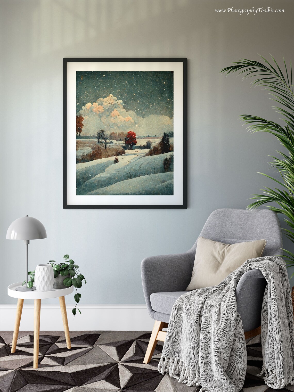 Winter Landscape Watercolor Forest Art Print - Image 6