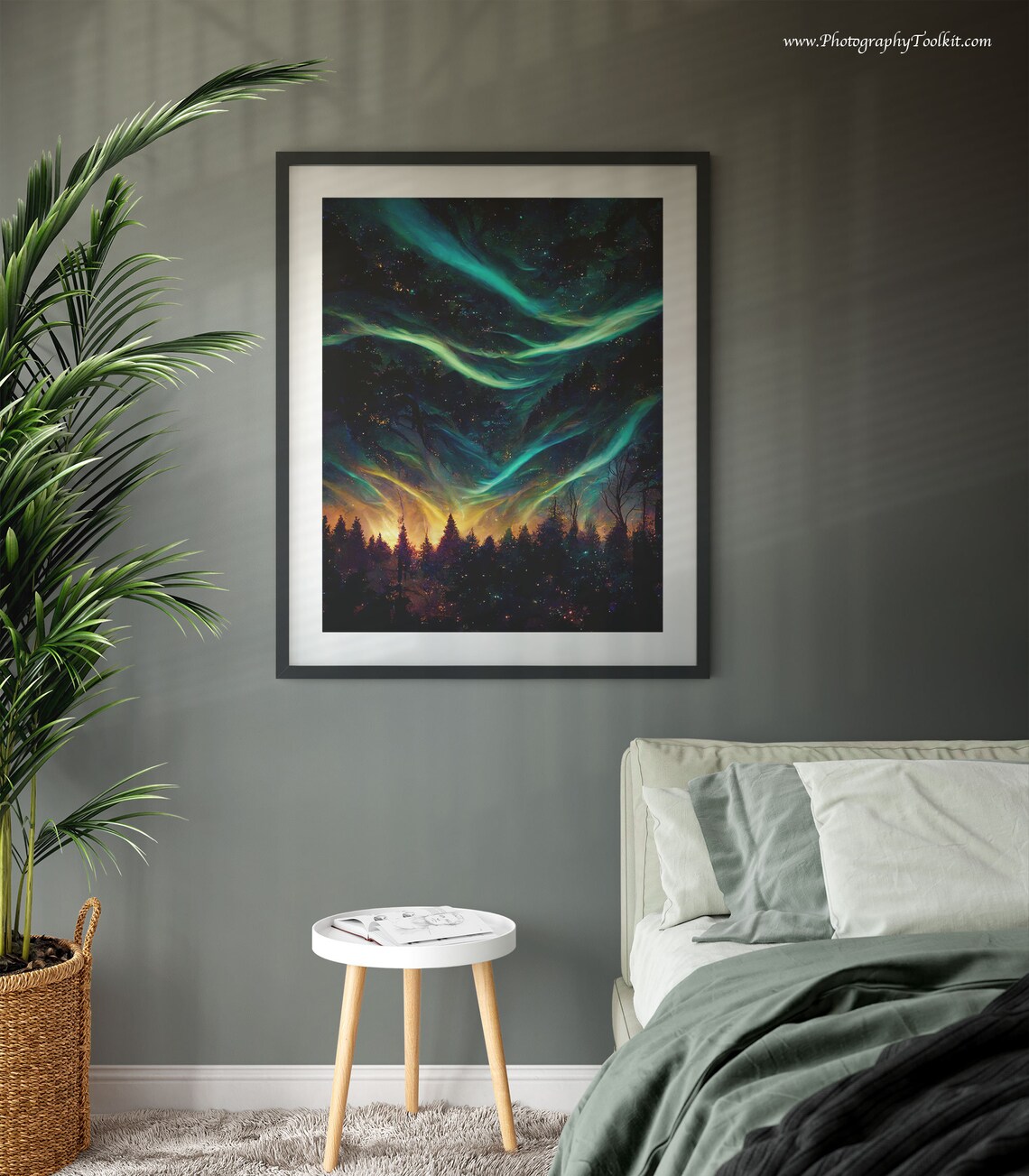Aurora Borealis Art Print, Northern Lights Night Sky - Image 3