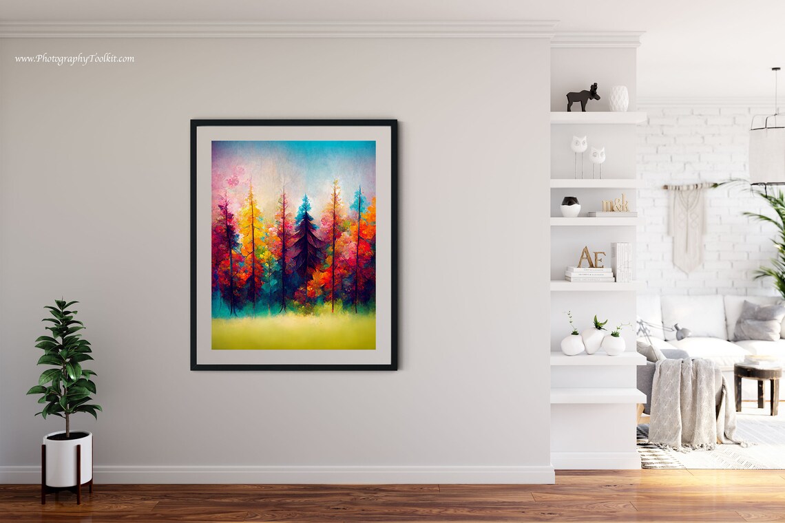 Spring Landscape Forest Art Print, Pine Tree Scene - Image 4