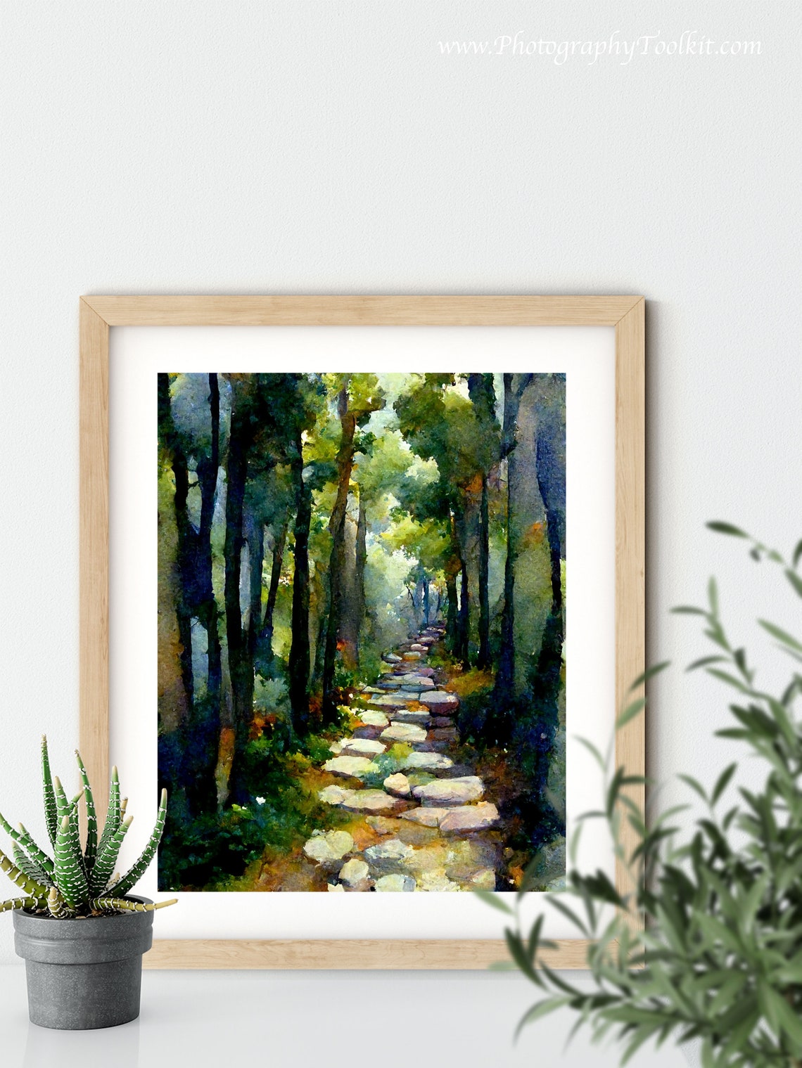 Forest Path Print Tree Wall Art Forest Print Adventure Art Print Forest Watercolor Forest Wall Art Sycamore Path Print Wilderness Art - Image 5