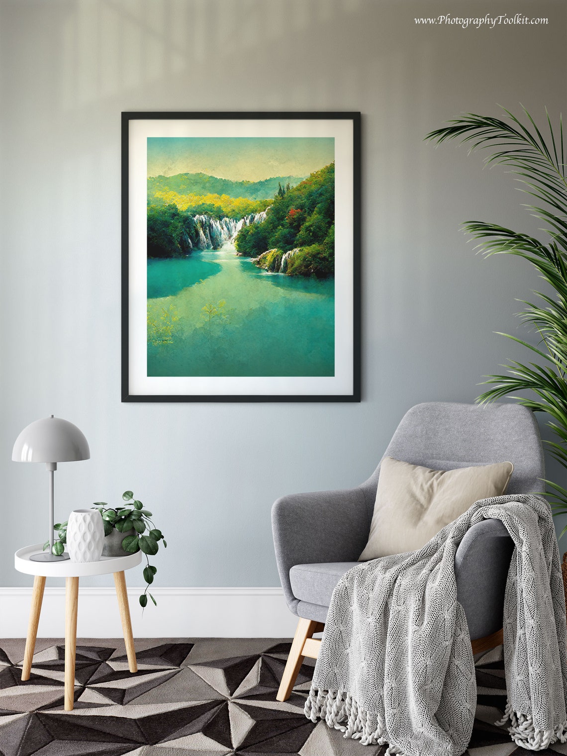 Croatia Wall Art Neutral Lake Picture Lake Landscape Scenic Lake Painting Lake Artwork Lake Poster Croatian Art Croatia Print - Image 6
