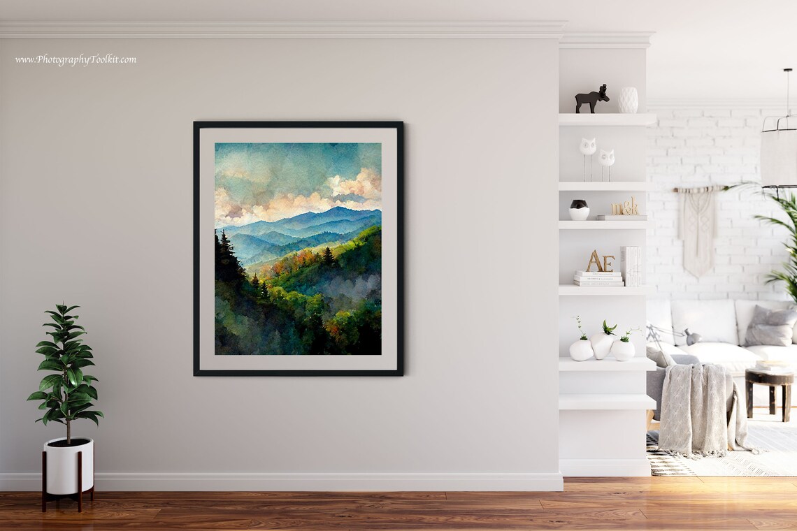 Great Smoky Mountains Art Print, Landscape Poster - Image 4