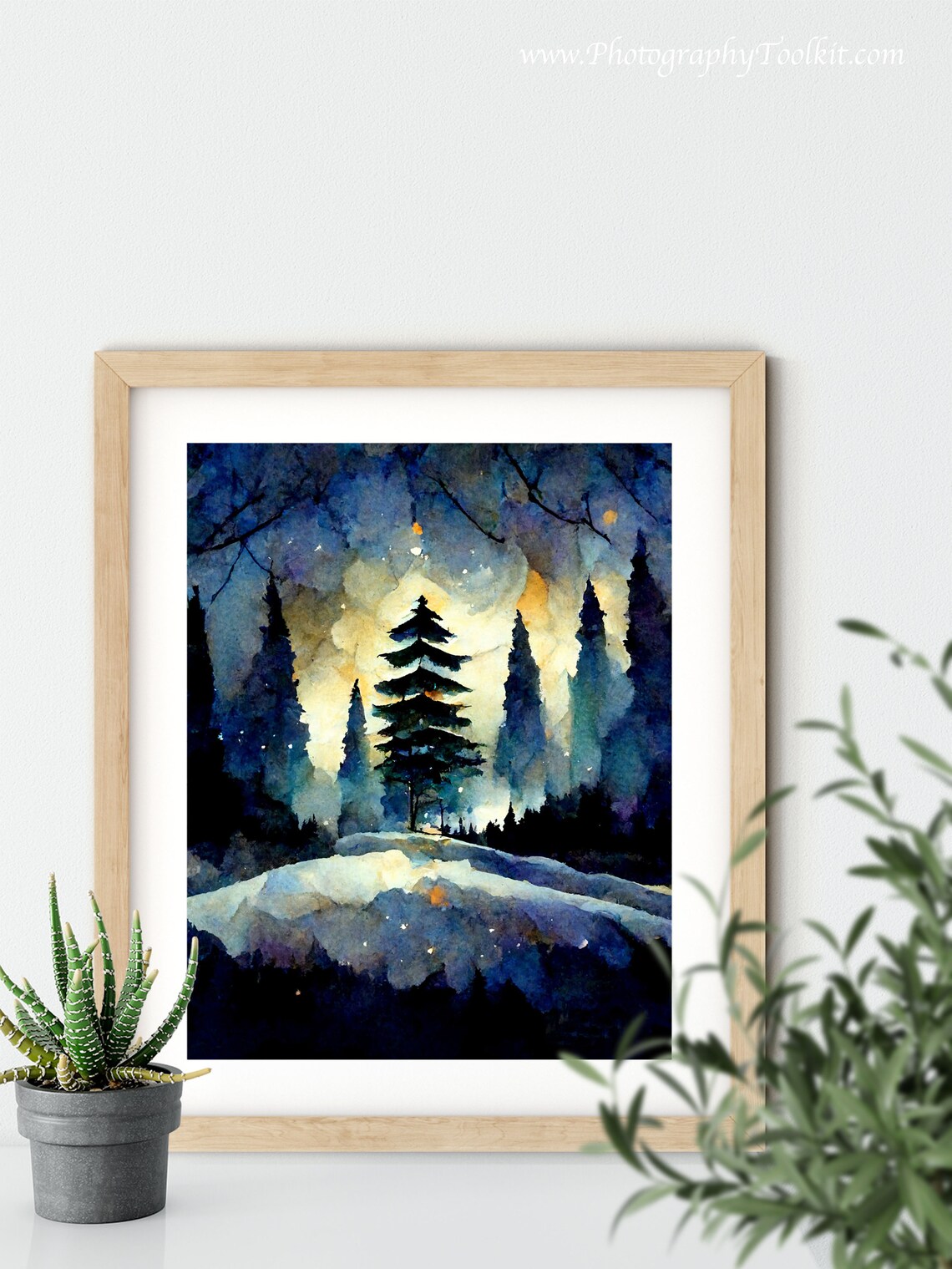 Winter Landscape Art Print, Snowy Pine Trees - Image 5