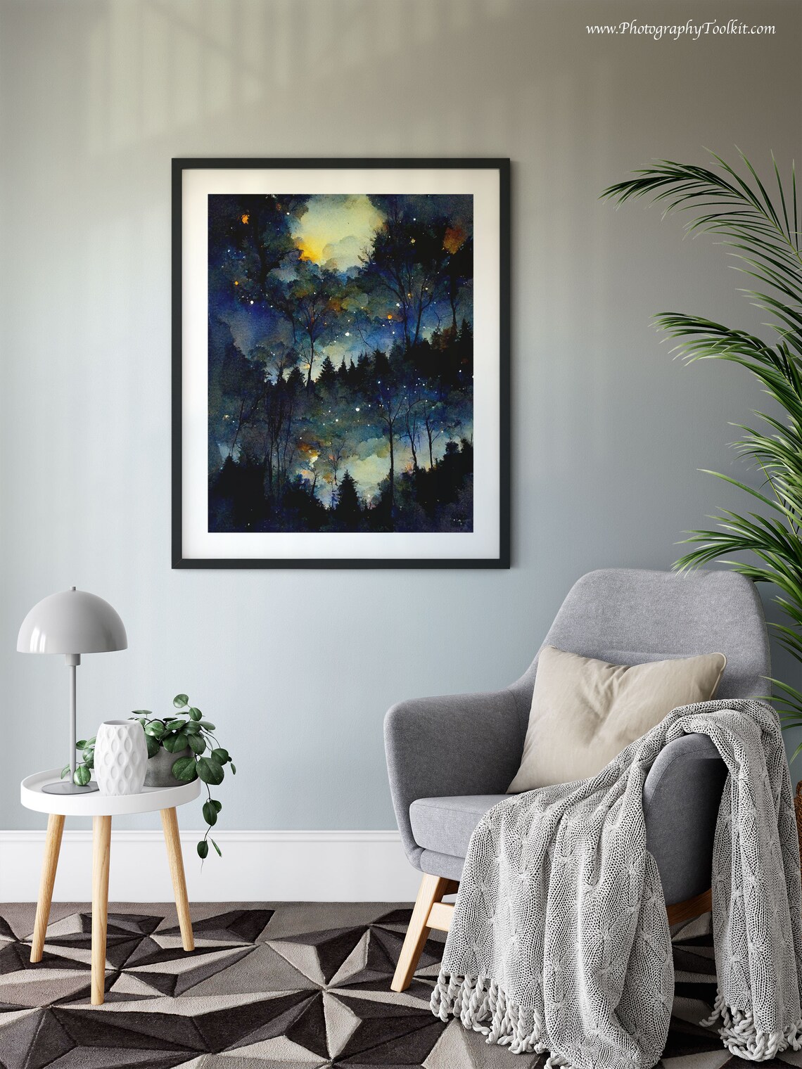 Starry Night-Inspired Moon and Star Chart Poster - Image 6