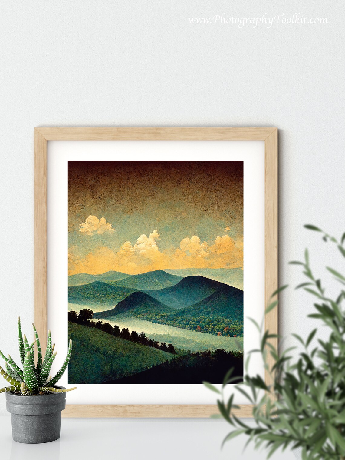 Shenandoah National Park Misty Blue Ridges Gold Sky Vintage Poster - Image 5