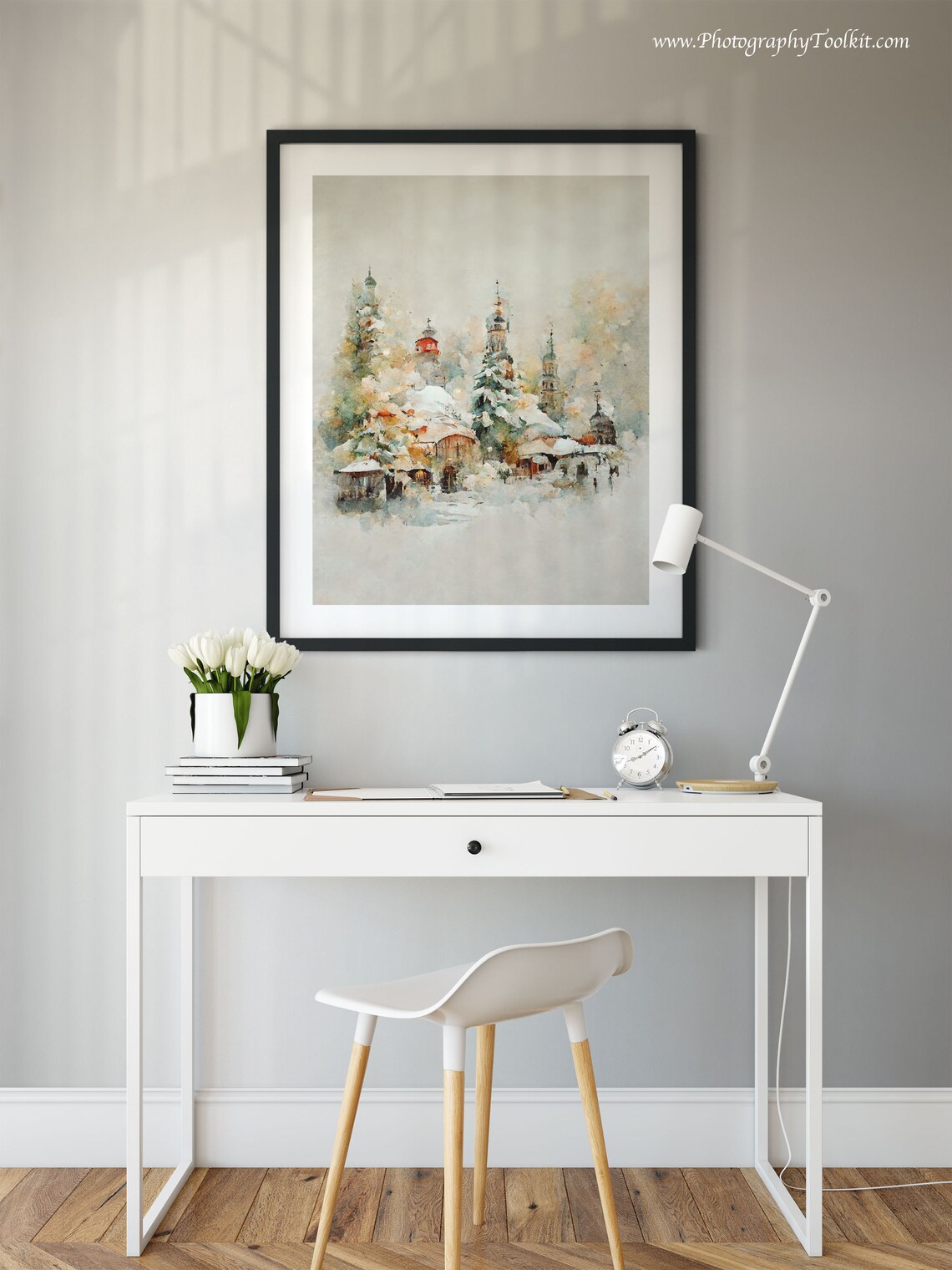 Winter Landscape Watercolor Forest Art Print, Rustic - Image 4