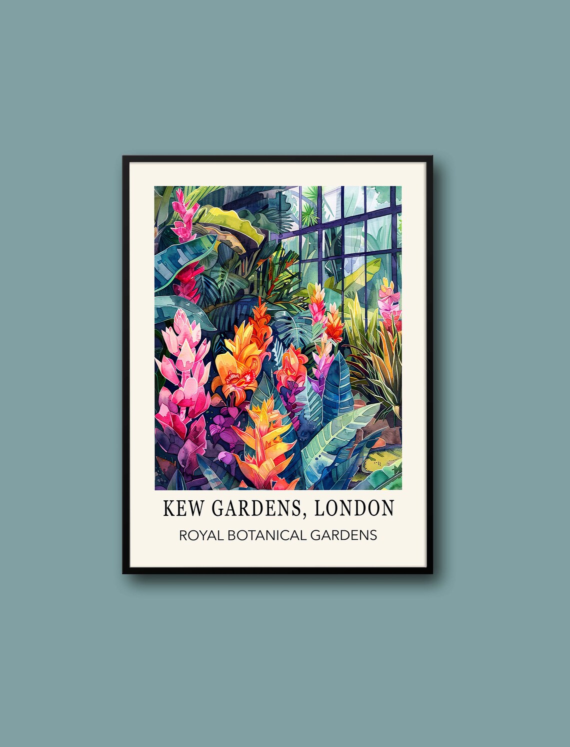 Kew Gardens London Royal Botanical Tropical Glasshouse Poster