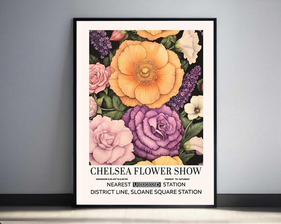 Floral Wall Art Print Elegant Home Decor Victorian Flower Painting Romantic Art Print Unique Gift For Mother Luxury Chelsea Flower Show Art
