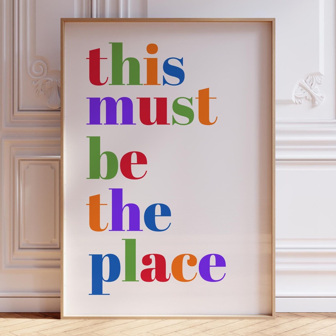 This Must Be The Place Joyful Multicolor Retro Song Lyric Poster