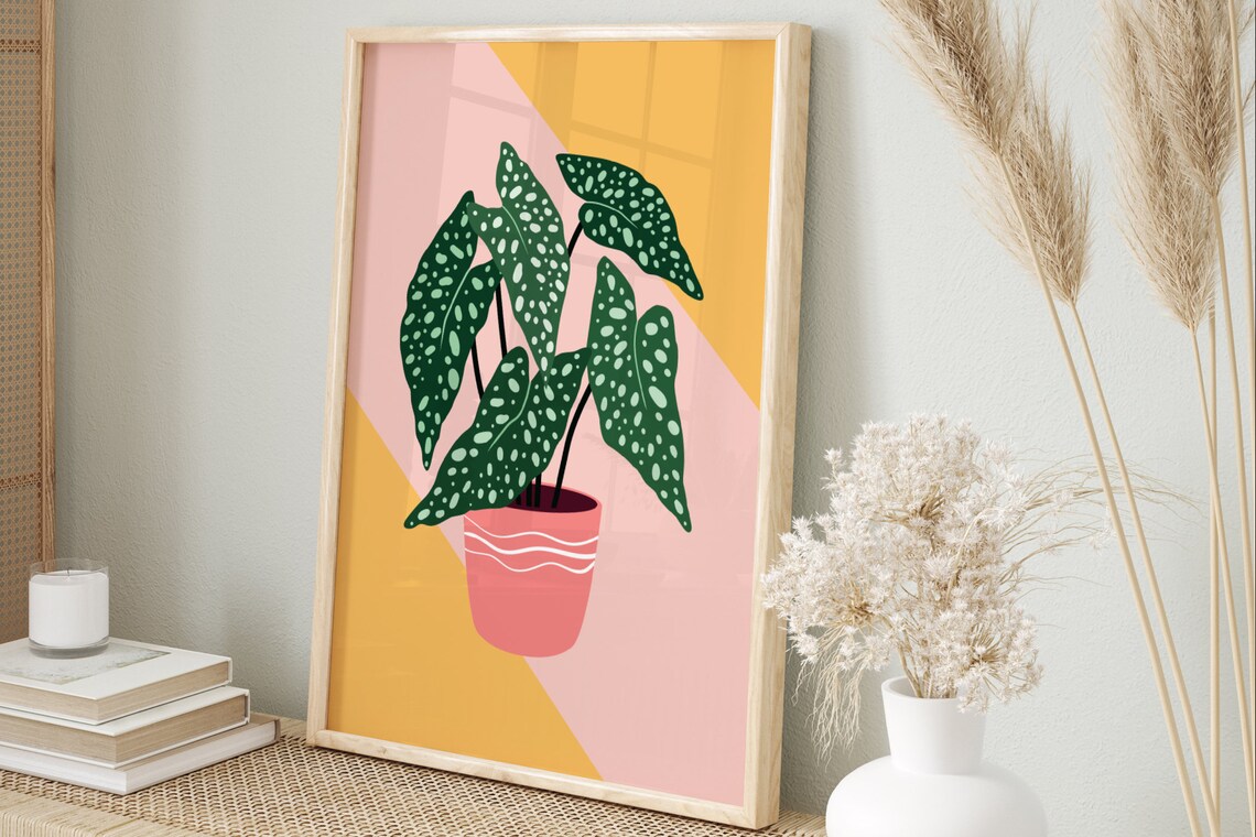 House Plant Colorful Wall Art Print, Gallery Wall