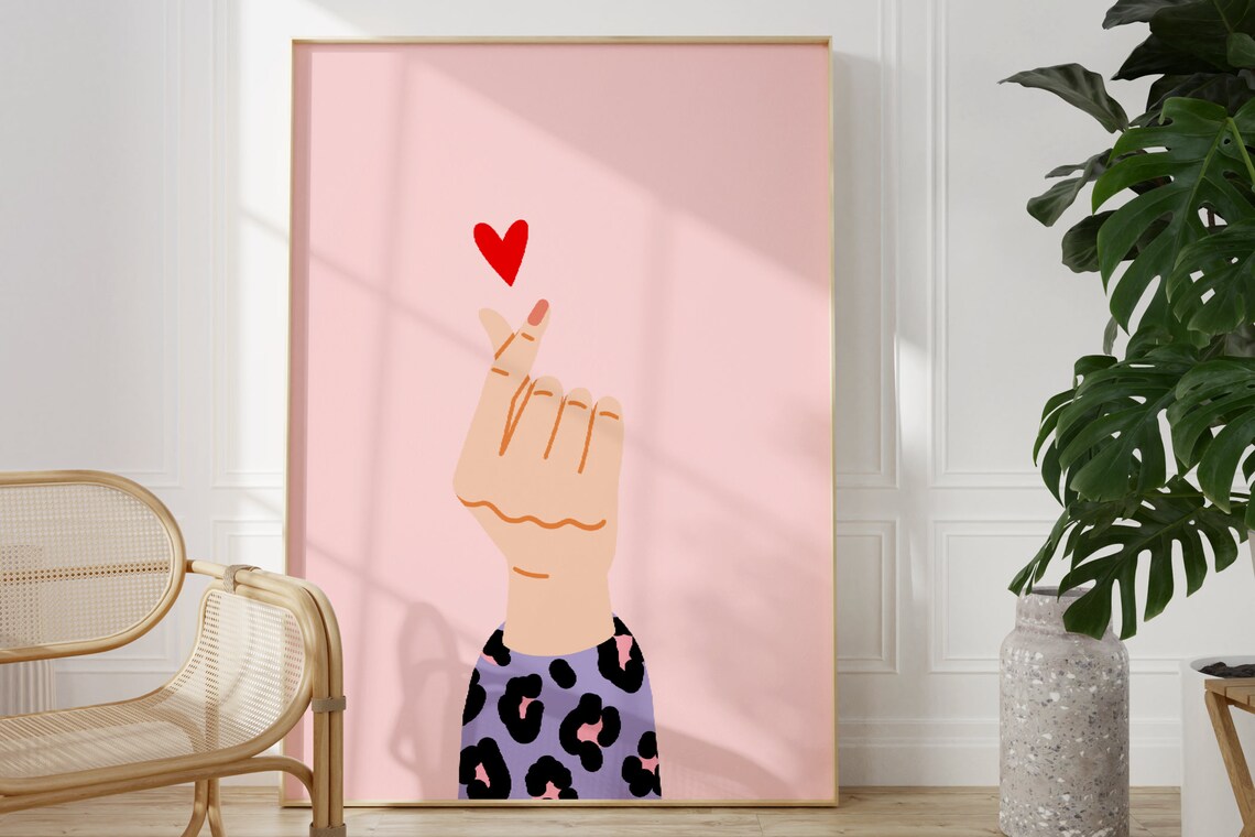 Colourful Abstract Art Print for Bedroom Gallery Wall