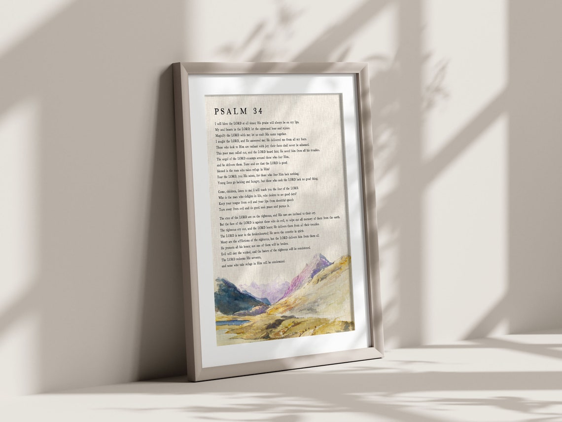 Psalm 34 Bible Verse Wall Art, Baptism Gift - Image 2