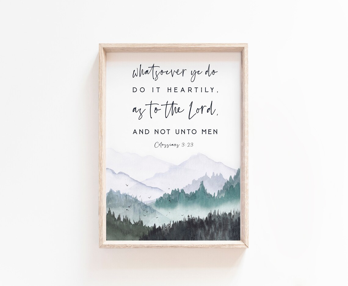 Colossians 3:23 Bible Verse, KJV Scripture Art Print - Image 2