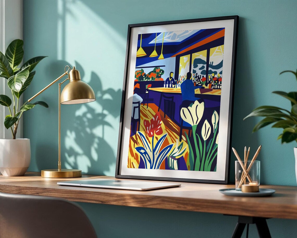 Abstract Jazz And Cafe, Modern Cozy Feeling Poster - Image 2