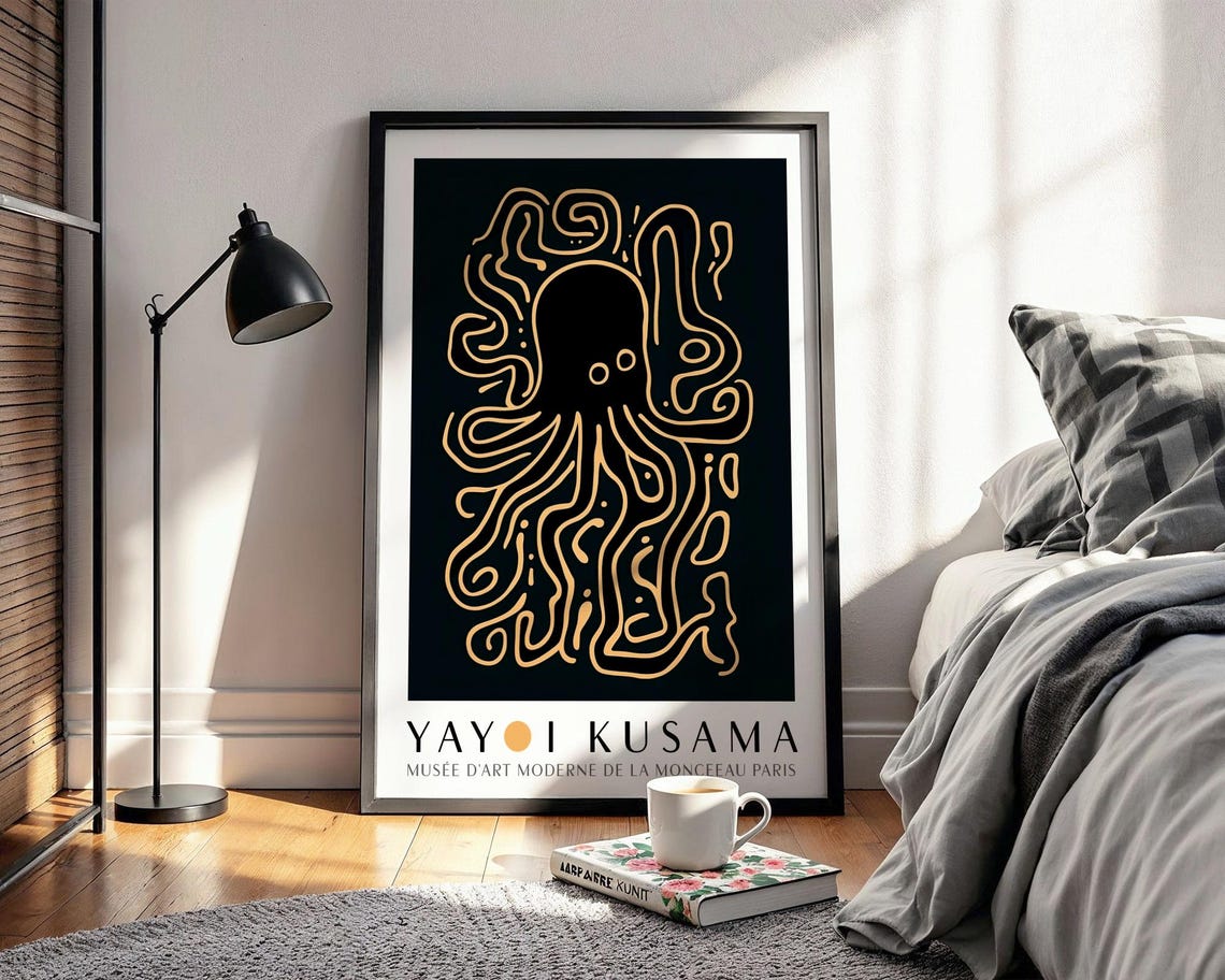 Yayoi Kusama Abstract Octopus Wall Art Bedroom Koi Fish Poster Octopus Poster Octopus Print Kusama Inspired Octopus Print - Image 2