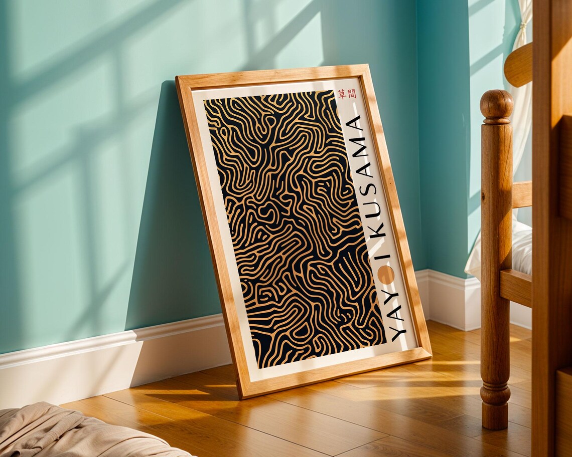Kusama Gold Pattern Abstract Wall Art Modern Bedroom Poster Luxury Home Decor Abstract Pattern Poster Kusama Inspired Print - Image 5