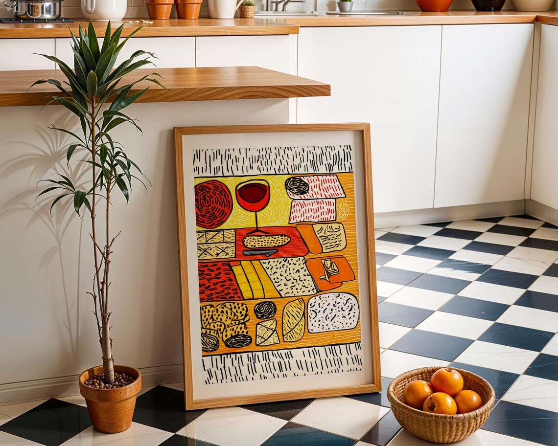 Contemporary Kitchen Wall Art, Retro Diner Bistro Pasta - Image 4