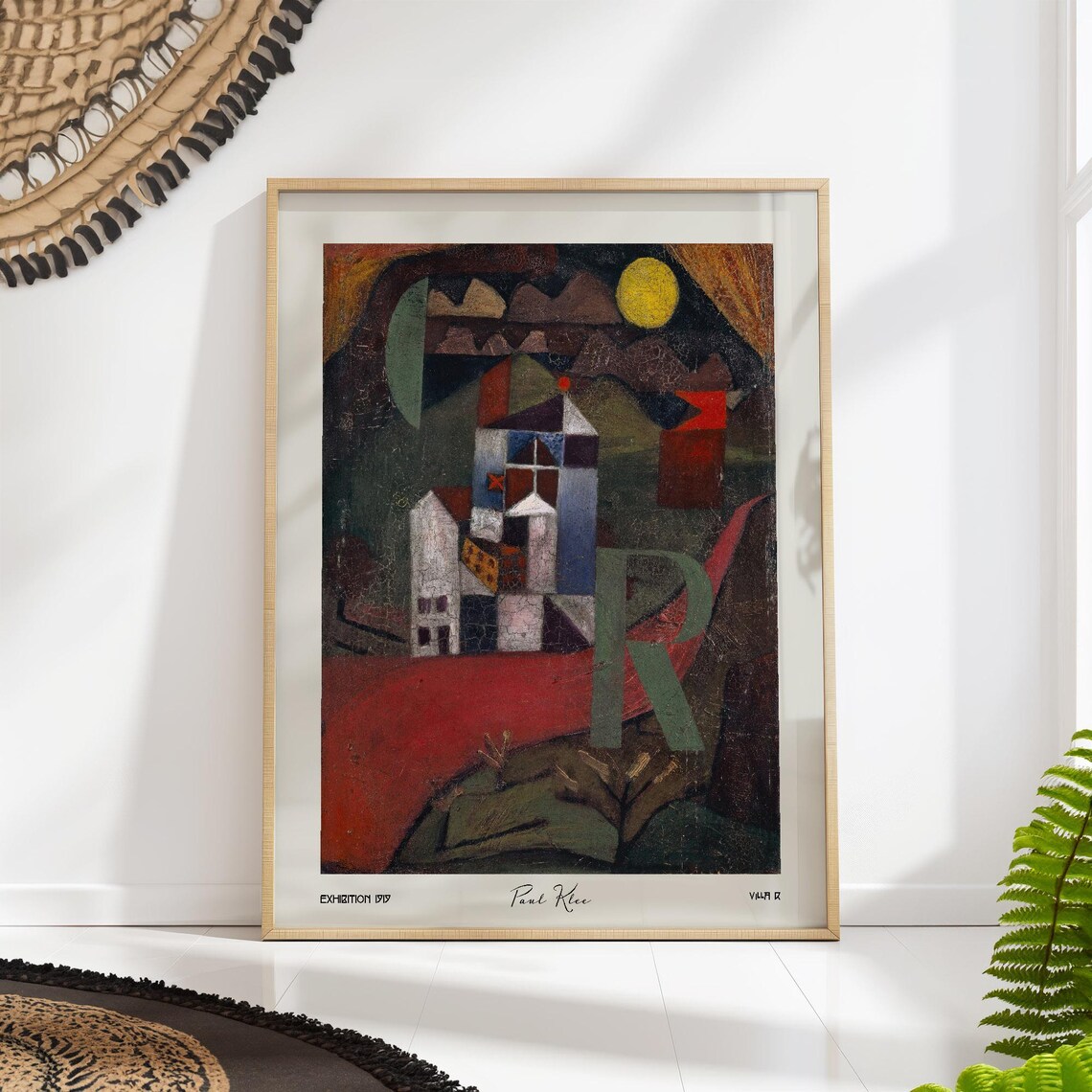 Paul Klee Villa R Cubist Bauhaus Landscape Exhibition Vintage Art Poster