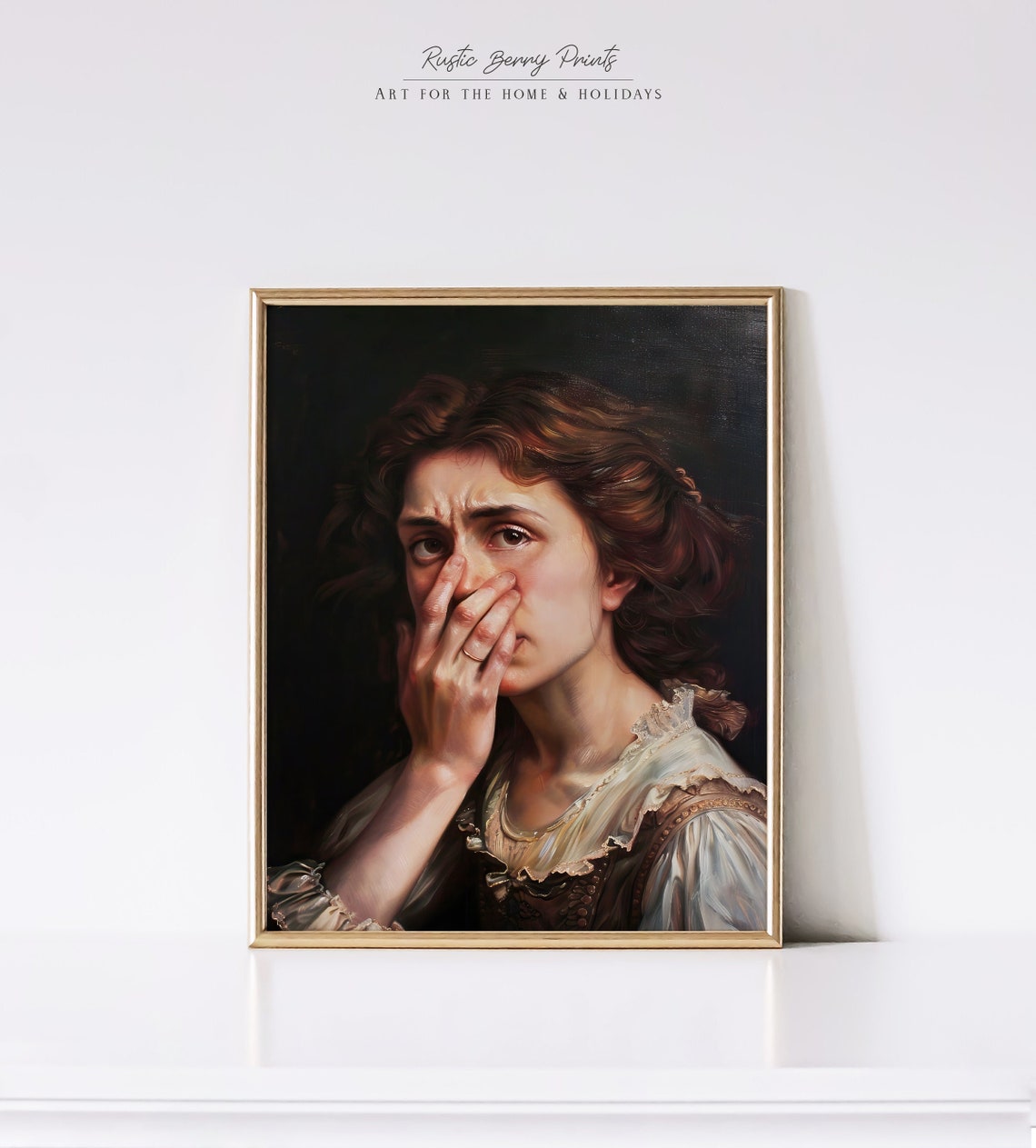 Vintage Lady Holding Her Nose In Disgust Funny Bathroom Humor Poster
