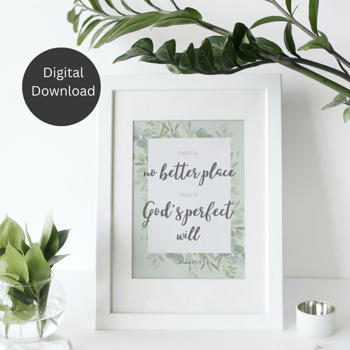Jeremiah 2911 There Is No Better Place Than In Gods Perfect Will Bible Verse Wall Art Scripture Christian Home Decor Gift