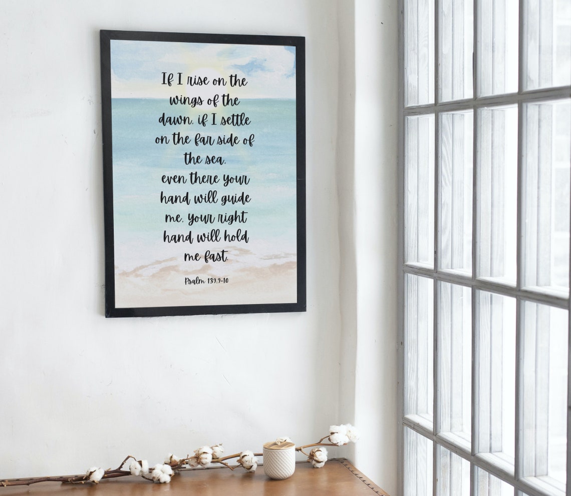 Psalm 139 If I Rise On The Wings Of The Dawn Scripture Bible Verse Wall Art - Image 3