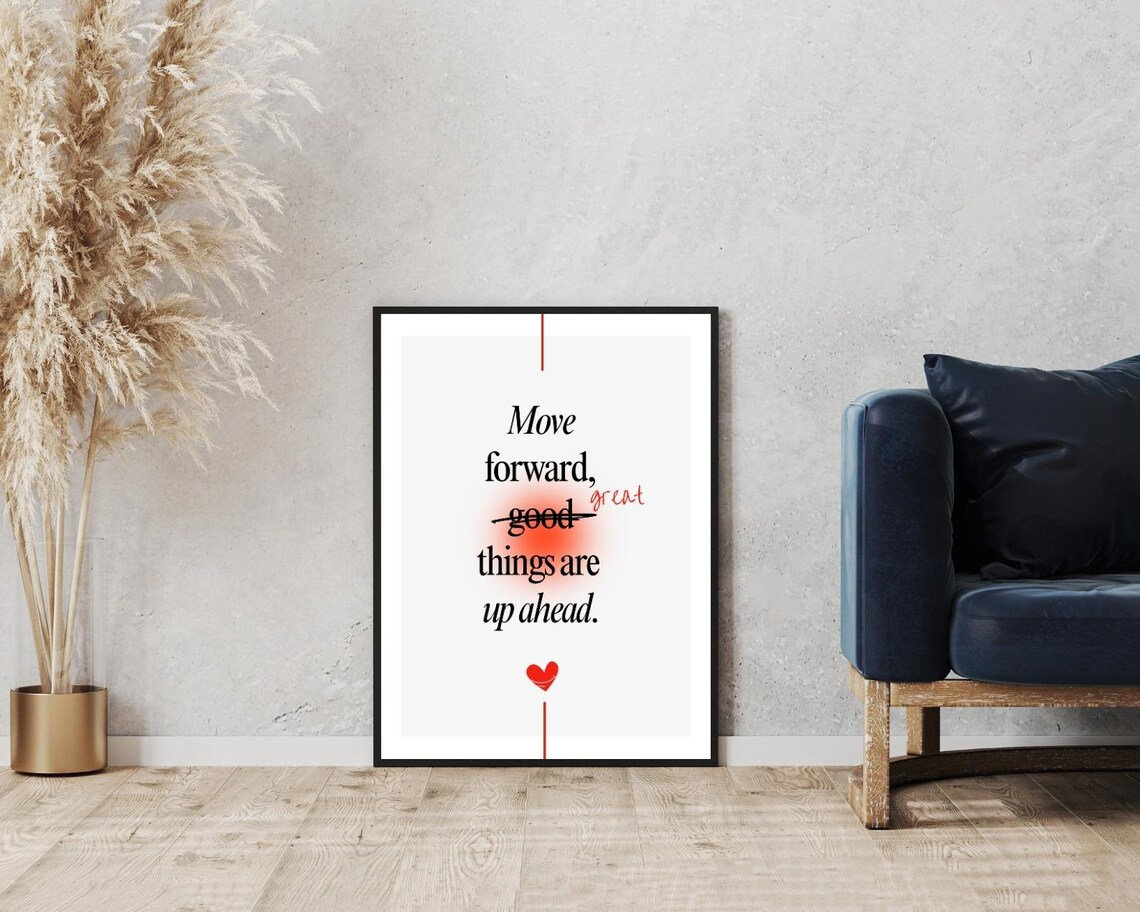 Move Forward Great Things Ahead Motivation Minimalist Typography Poster - Image 5