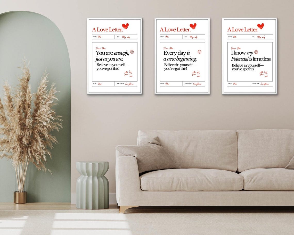 A Love Letter To Yourself Self Worth Minimalist Affirmation Poster - Image 4