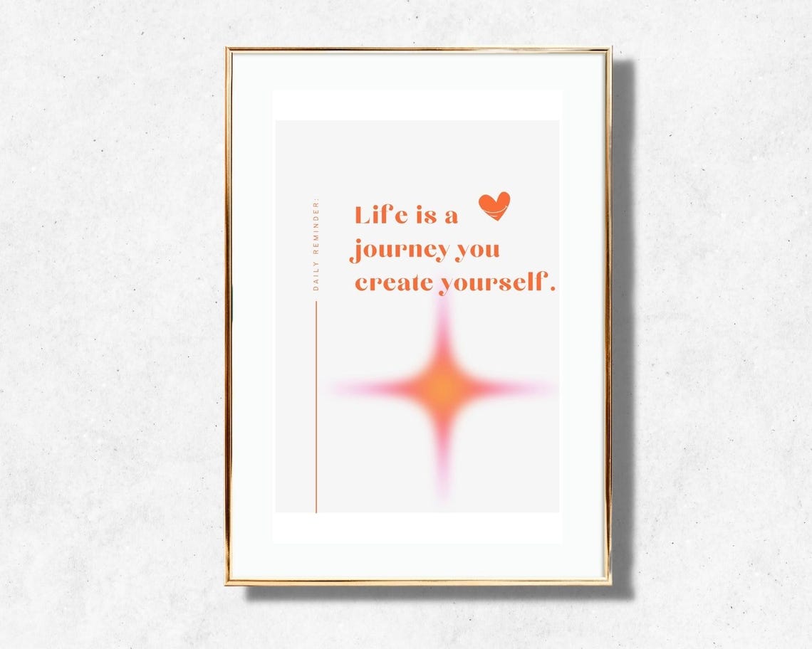 Life Is A Journey That You Create Yourself Daily Reminder Poster - Image 2
