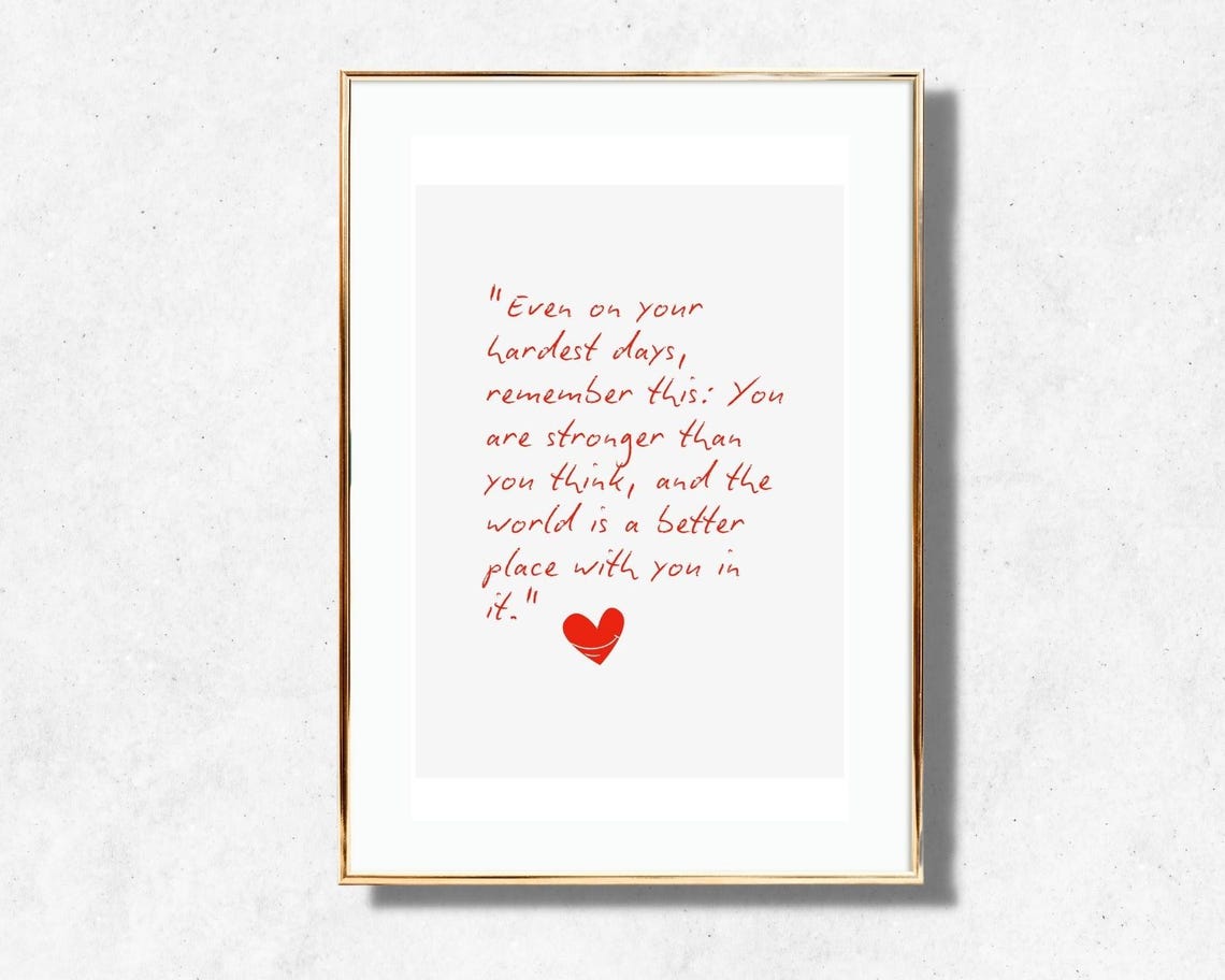 You Are Stronger Than You Think Comforting Encouraging Quote Poster - Image 2