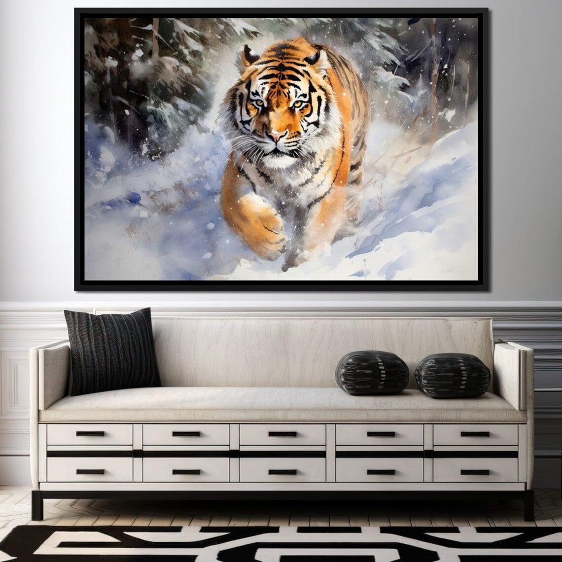 Tiger Striding Through Snow Winter Majesty Wild Animal Nature Art Poster - Image 4