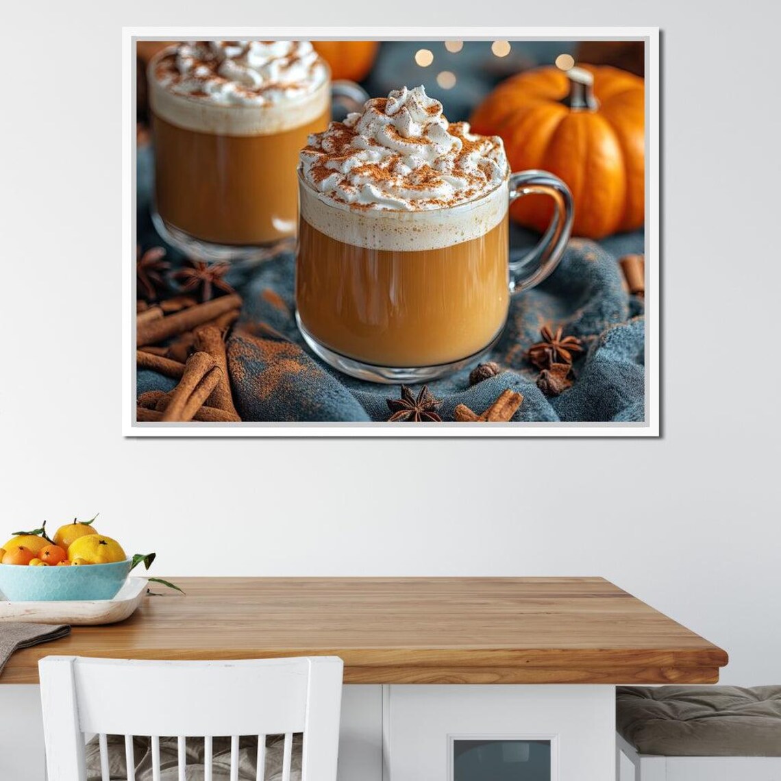 Pumpkin Spice Lattes Whipped Cream Cinnamon Cozy Fall Coffee Photo Poster - Image 3
