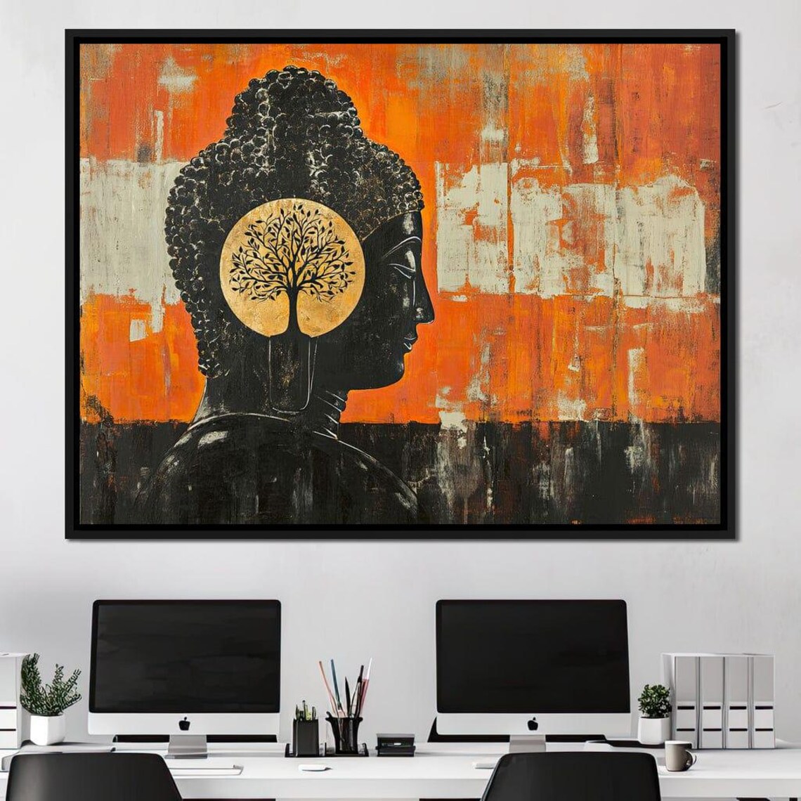 Buddha Profile Tree Of Life Gold Medallion Zen Meditation Poster - Image 4