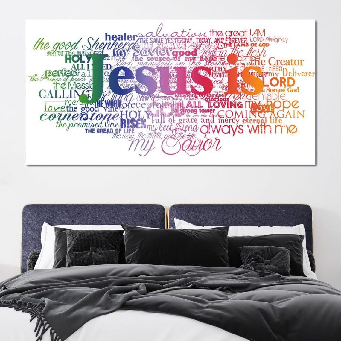 Jesus Is Rainbow Word Art Names Of Christ Christian Typography Poster - Image 4