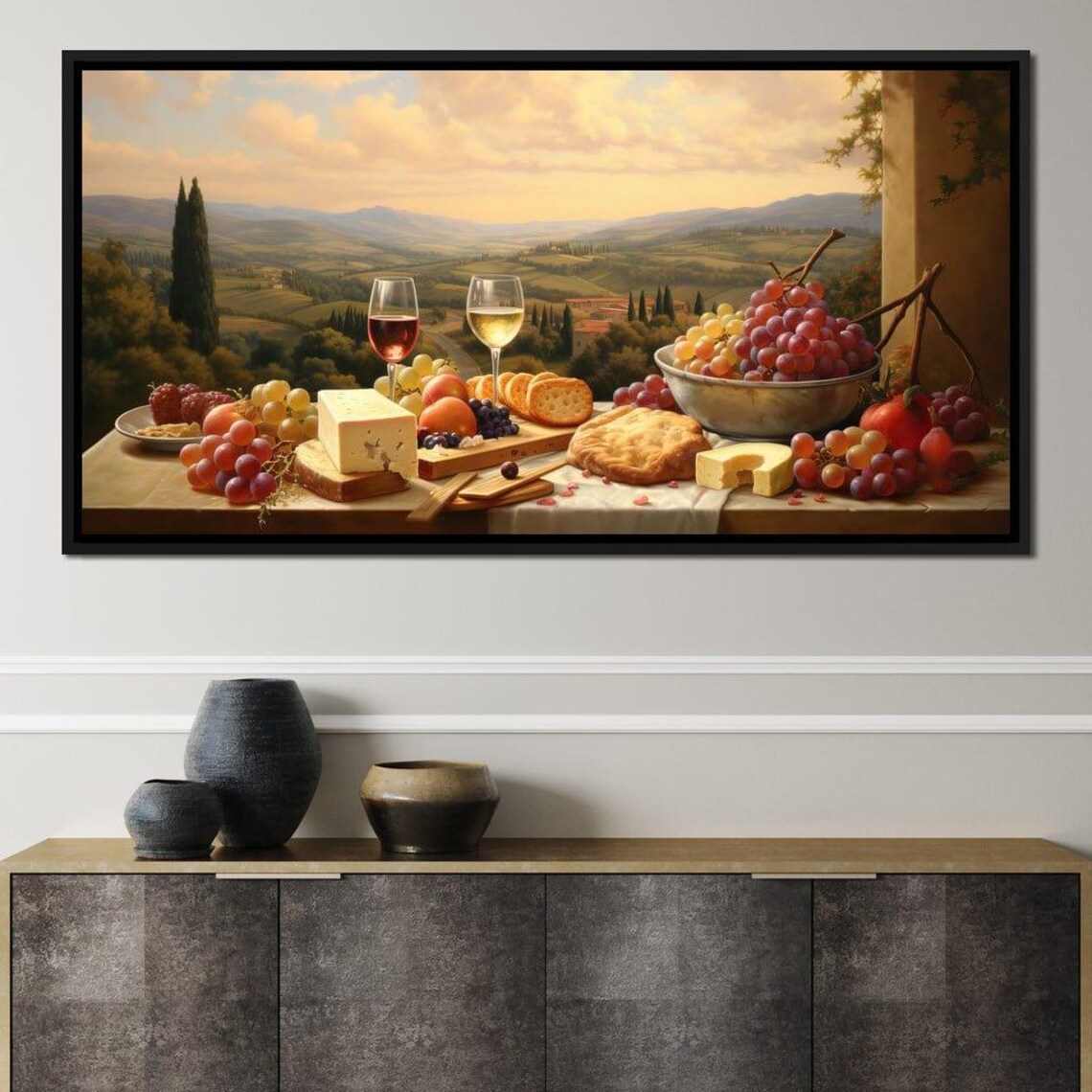 Wine Cheese Valley Rustic Kitchen Art Print