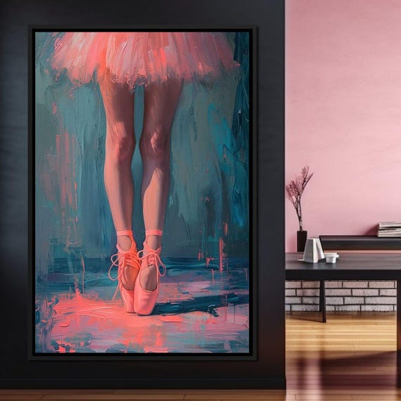 Graceful Ballet Silhouette Dance Ballet Art Dance Home Decor Elegant Wall Art Ballerina Painting Pink Tutu Art By Nichecanvas