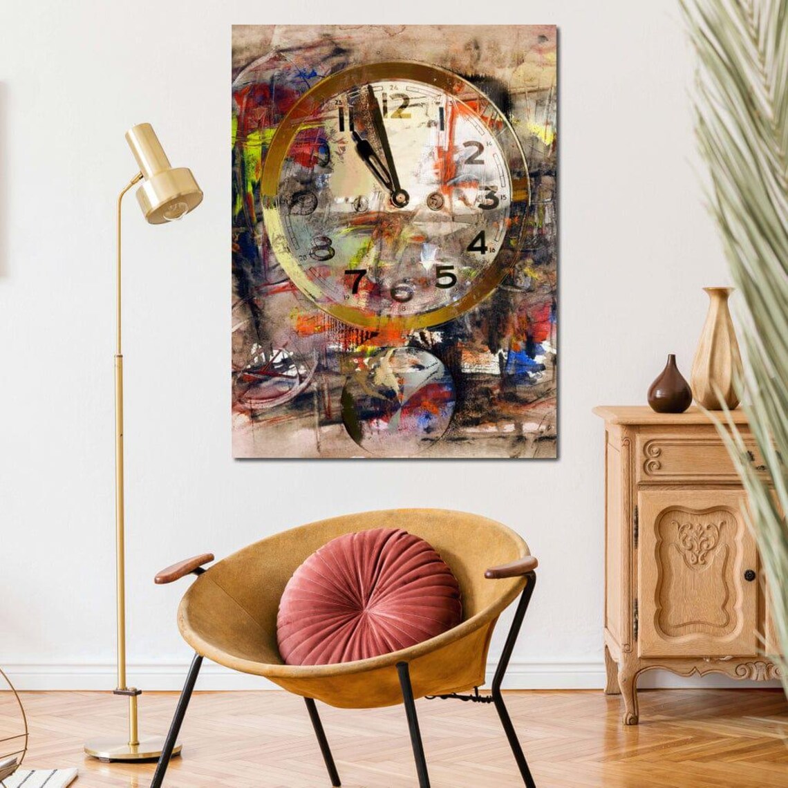 Art Clock, Modern Psychedelic Abstract Design - Image 2
