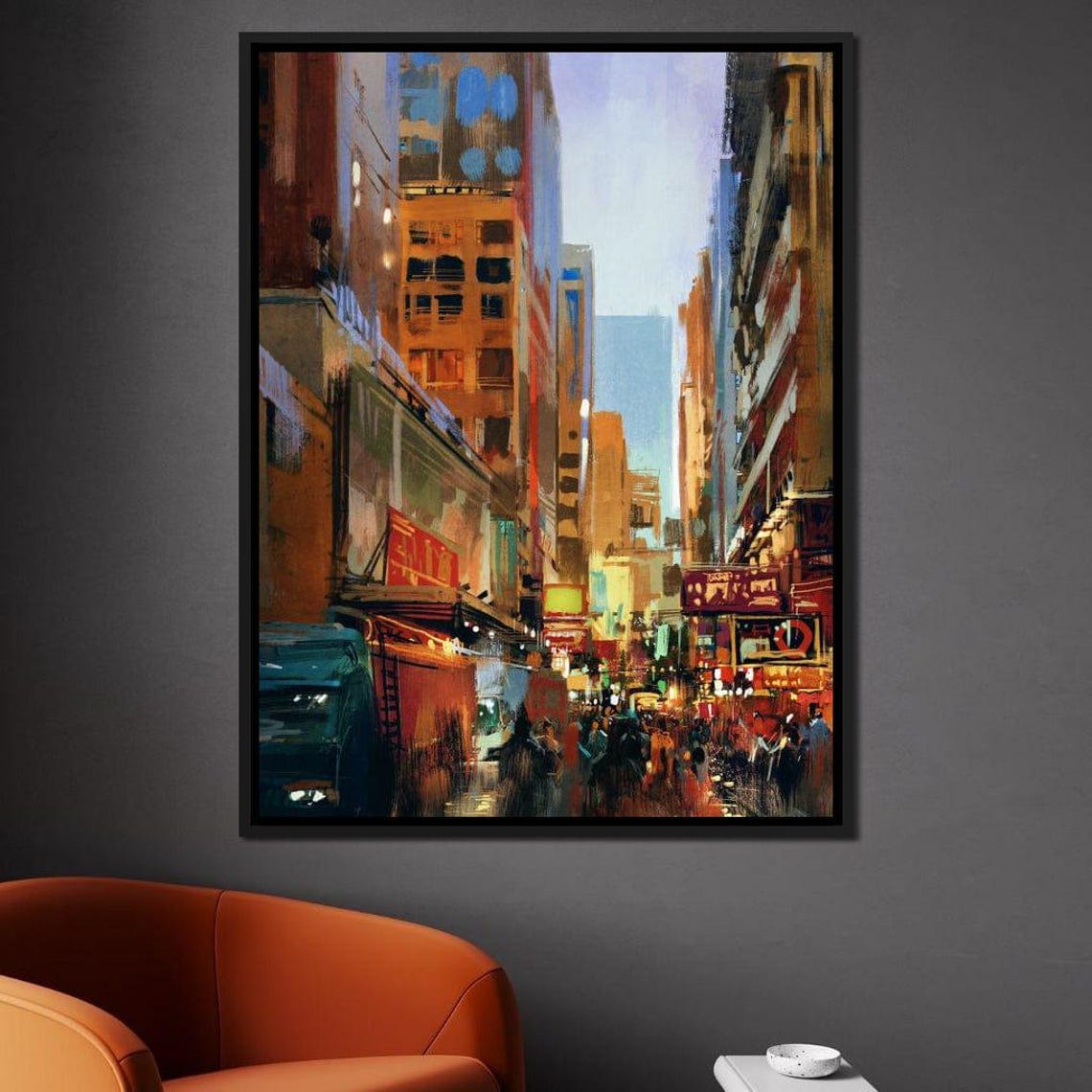 Pyrgonia City Urban Landscape City Scene Art Vibrant Colors Modern Wall Art Colorful Skyline City Life Print By Nichecanvas