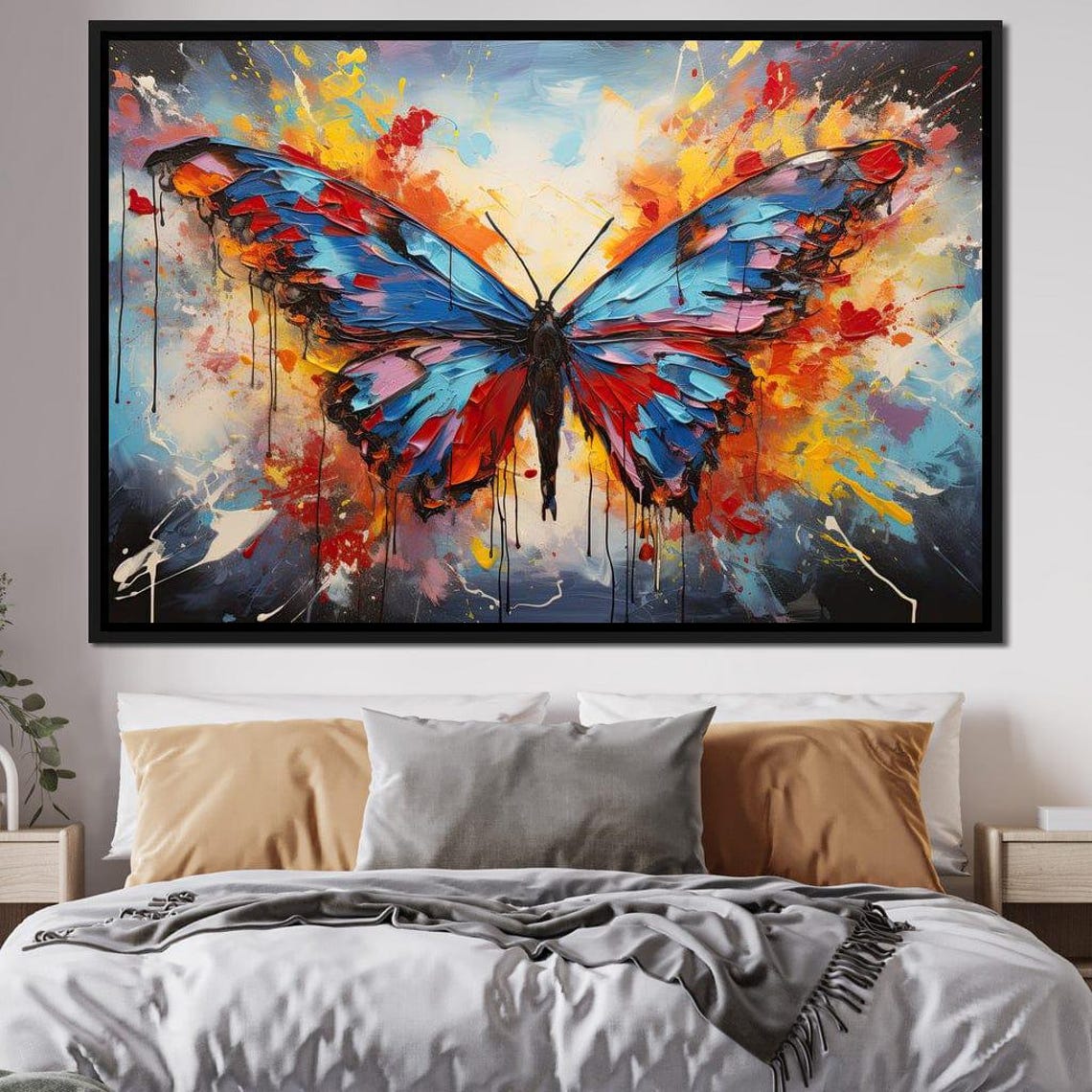 Vibrant Metamorphosis Essence Butterfly Wall Art Contemporary Home Decor Multi Panel Artwork Nature Inspired By Nichecanvas - Image 2