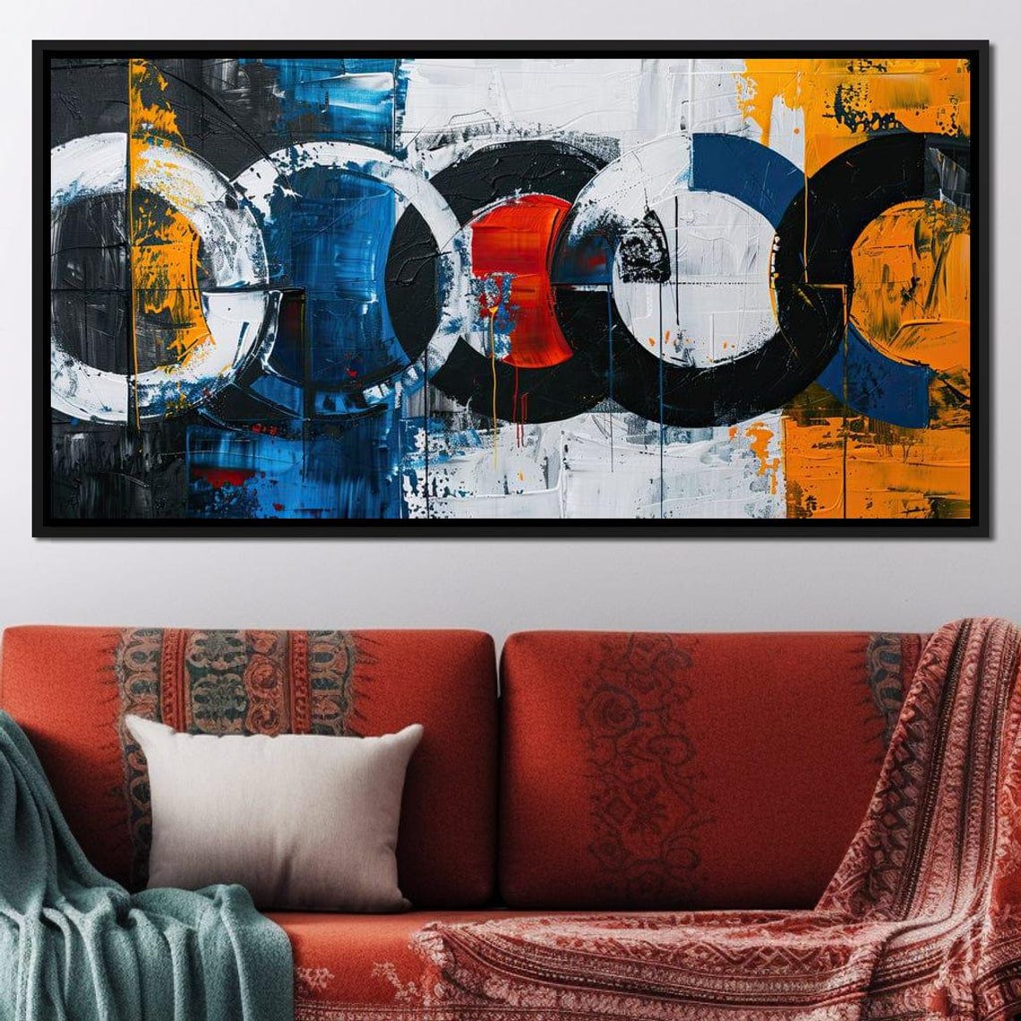 Spectral Spheres In Harmony Abstract Art Modern Wall Art Colorful Geometric Decor Multi Panel Painting By Nichecanvas - Image 2