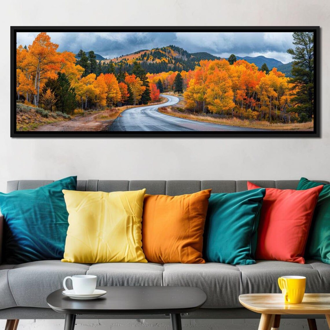 Autumn Road Through Golden Aspen Forest Mountain View Travel Poster - Image 3