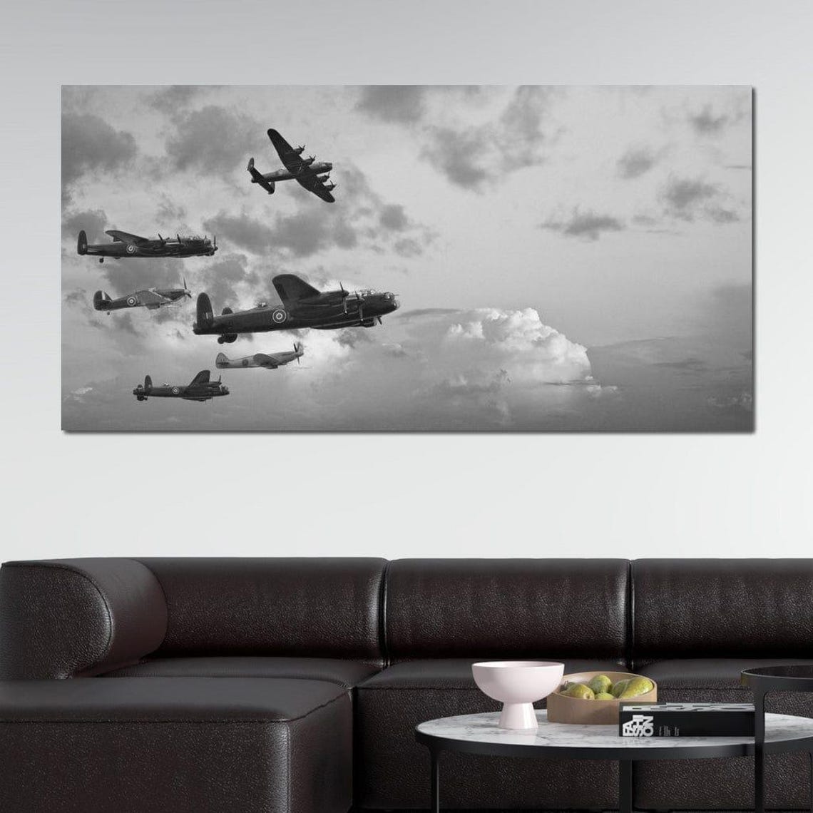 World War 2 Bomber Squadron Vintage Aircraft Formation Poster - Image 4